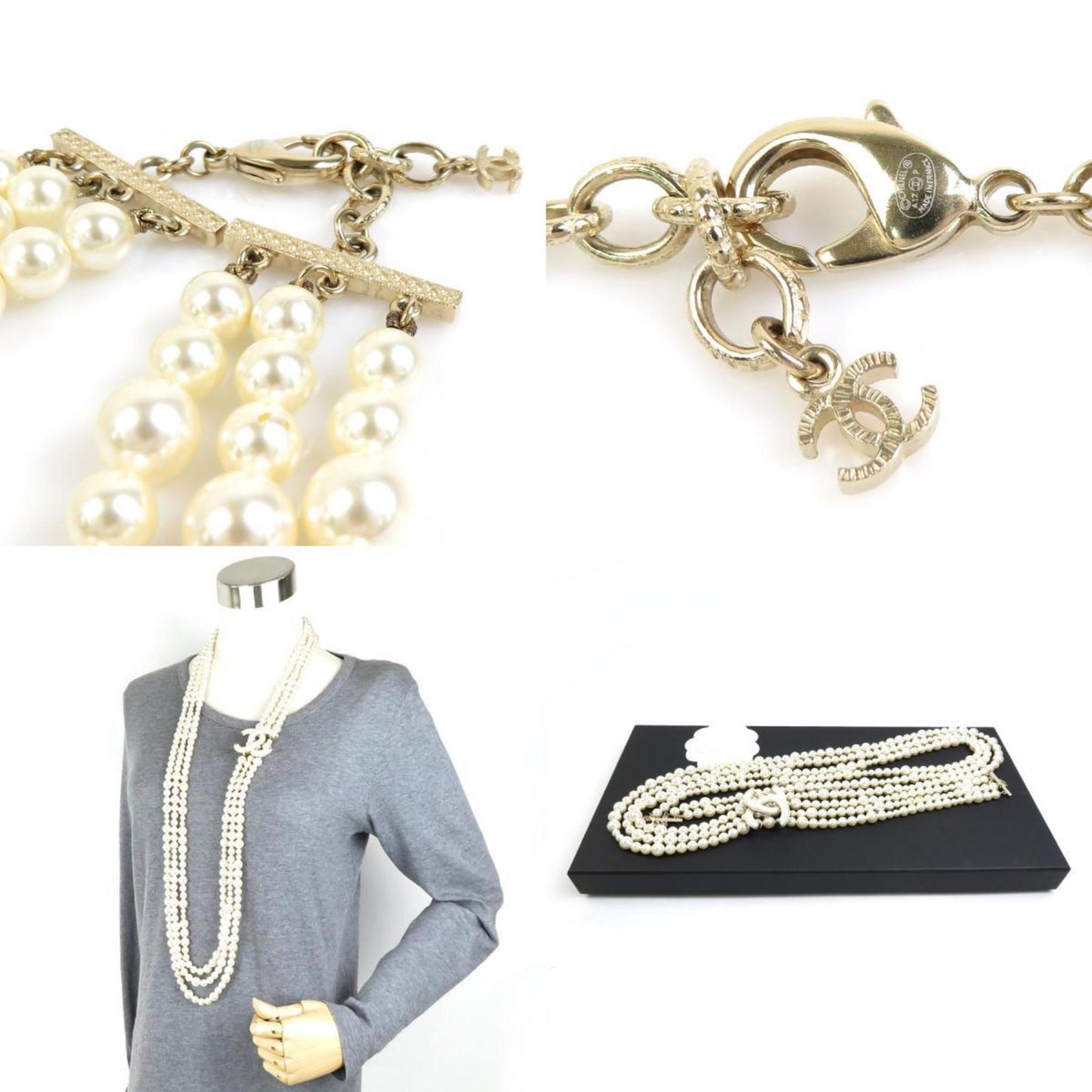 Collier/Sautoir Chanel Triple rangs de perles