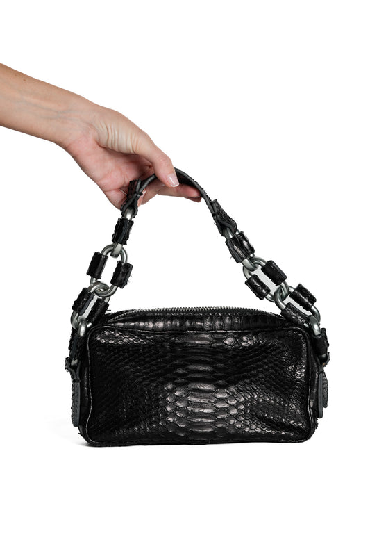 Sac Mini de Seconde main Chloé Python Noir