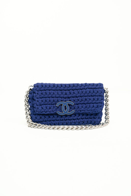 Sac de Seconde main Chanel en Lainage Bleu